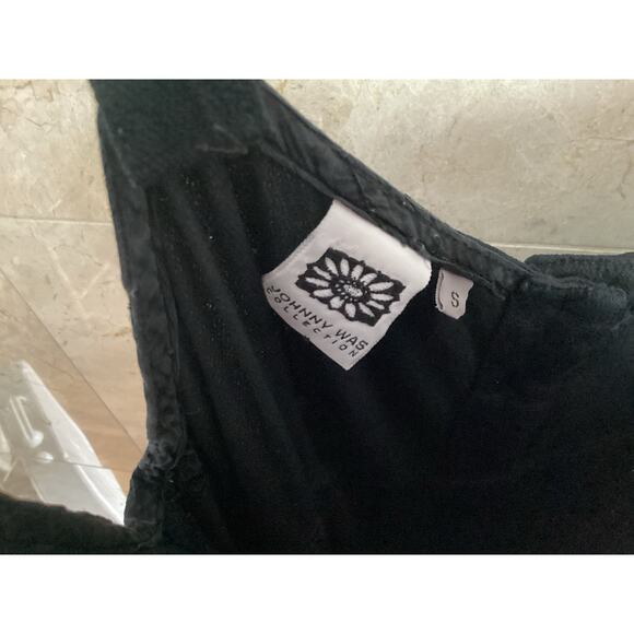 VTG Johnny Was Maxi Dress Small Black Embroidered Whimsigoth Boho Romance *Flaws - Picture 12 of 13